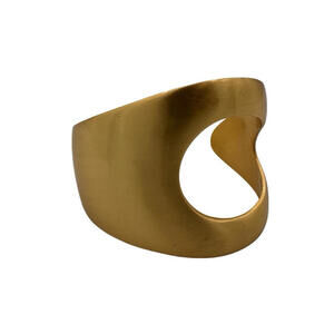 Dean Davison Yellow Gold Plated Cuff Hole Bracelet